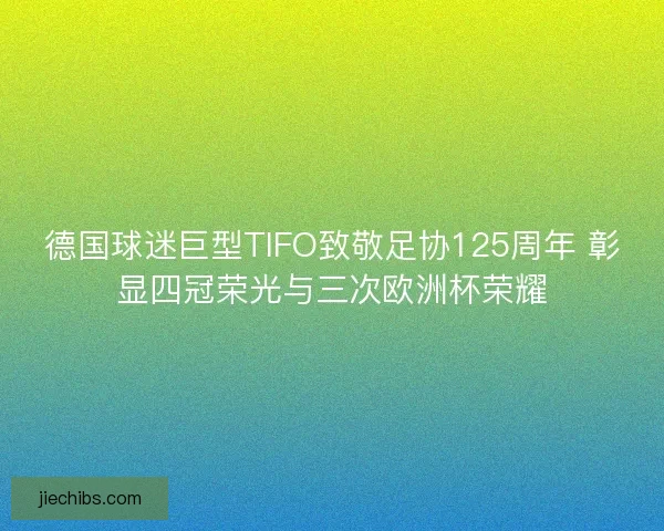 德国球迷巨型TIFO致敬足协125周年 彰显四冠荣光与三次欧洲杯荣耀