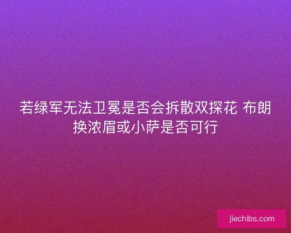 若绿军无法卫冕是否会拆散双探花 布朗换浓眉或小萨是否可行